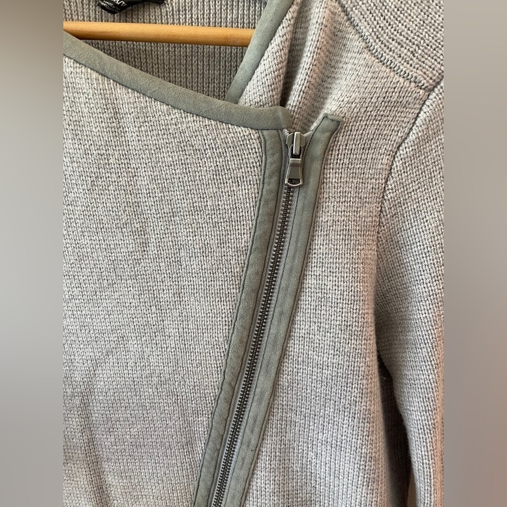 Club Monaco Wool Chunky Oversized Knit Longline Jacket - Picture 3 of 6